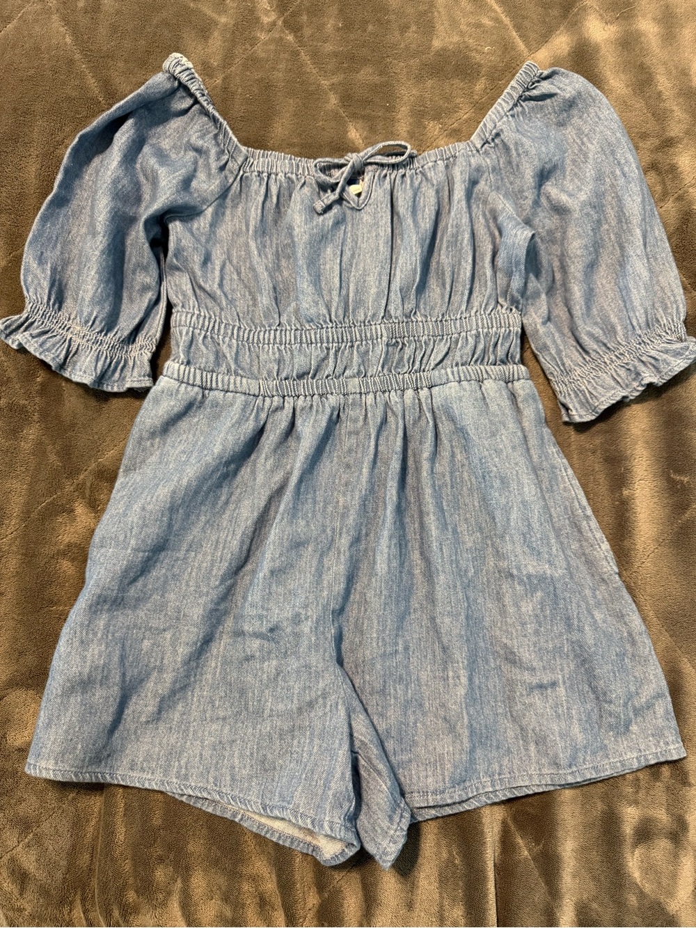 Girls Old Navy Light Blue Chambray  One-Piece Romper